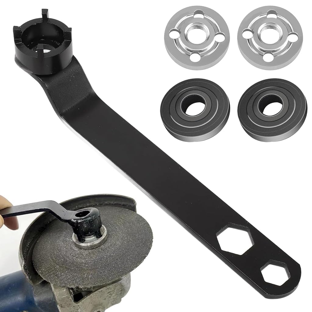 Serplex® 4 Claw Angle Grinder Spanner Multi-function Angle Grinder Wrench Tool 4 Pronged Spanner Lock Nut Removal Tool Suitable for M10 Grinding Machine Disassembly and Repair with Pressure Plate Serplex® 4 Claw Angle Grinder Spanner Multi-function Angle Grinder Wrench Tool 4 Pronged Spanner Lock Nut Removal Tool Suitable for M10 Grinding Machine Disassembly and Repair with Pressure Plate